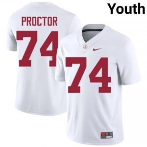 Kadyn Proctor #74 White Youth Stitched Jersey | Officially Licensed Alabama Crimson Tide High School Football Gear 37213325