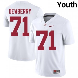 Kam Dewberry #71 White Youth Stitched Jersey | Limited Roll Tide High School Football Gear 78681822