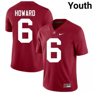 Crimson #6 Kameron Howard Youth Embroidery Jersey | Alabama Licensed Player Football Edition 84262681