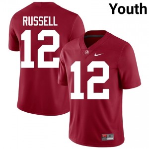 Crimson #12 Keelon Russell Youth Embroidery Jersey | Bama Authentic Player Football Edition 65560615