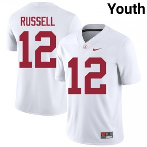 Keelon Russell #12 White Youth Stitched Jersey | Limited Roll Tide High School Football Gear 45990848