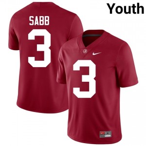 Crimson #3 Keon Sabb Youth Embroidery Jersey | Crimson Tide Elite NCAA Football Edition 52333715