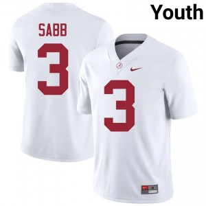 Keon Sabb #3 White Youth Stitched Jersey | Licensed Alabama Crimson Tide Player Football Gear 16004464