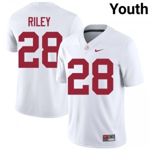 Kevin Riley #28 White Youth Stitched Jersey | Pro Cut Bama NCAA Football Gear 99193130