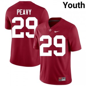 Crimson #29 Kolby Peavy Youth Embroidery Jersey | Roll Tide Classic Player Football Edition 88738535