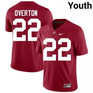Crimson #22 LT Overton Youth Embroidery Jersey | Alabama Crimson Tide Exclusive College Football Edition 71043050
