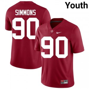 Crimson #90 London Simmons Youth Embroidery Jersey | Roll Tide Limited High School Football Edition 43124082