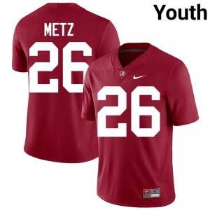 Crimson #26 Luke Metz Youth Embroidery Jersey | Crimson Tide Gameday College Football Edition 79468656