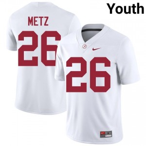 Luke Metz #26 White Youth Stitched Jersey | Premium Alabama Crimson Tide NCAA Football Gear 23258576