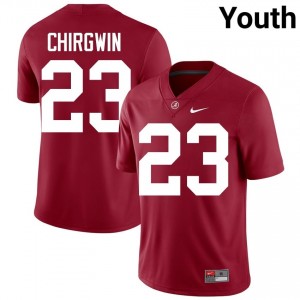Crimson #23 MJ Chirgwin Youth Embroidery Jersey | Alabama Crimson Tide Moisture Wicking High School Football Edition 19488479