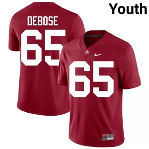 Crimson #65 Micah DeBose Youth Embroidery Jersey | Alabama Officially Licensed High School Football Edition 97210415