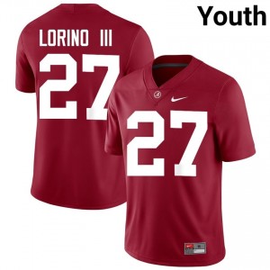 Crimson #27 Michael Lorino III Youth Embroidery Jersey | Alabama Alumni High School Football Edition 81555246