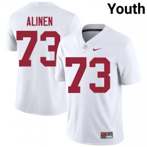 Olaus Alinen #73 White Youth Stitched Jersey | Alumni Alabama High School Football Gear 89732540