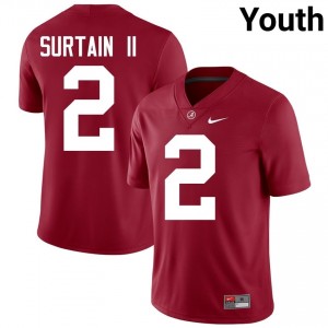 Crimson #2 Patrick Surtain II Youth Embroidery Jersey | Alabama Alumni High School Football Edition 84449185