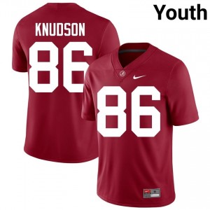 Crimson #86 Peter Knudson Youth Embroidery Jersey | Roll Tide Limited High School Football Edition 83989534