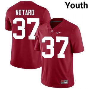 Crimson #37 Peter Notaro Youth Embroidery Jersey | Bama Iconic College Football Edition 17496113