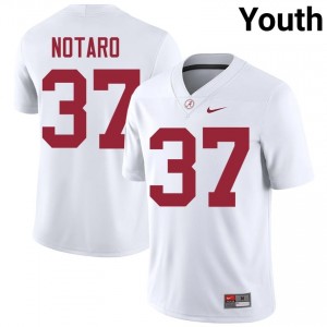Peter Notaro #37 White Youth Stitched Jersey | Essential Roll Tide NCAA Football Gear 84007095