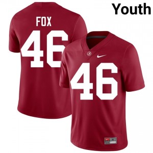 Crimson #46 Peyton Fox Youth Embroidery Jersey | Alabama Crimson Tide Exclusive College Football Edition 29778954