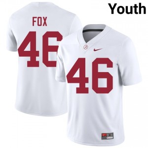 Peyton Fox #46 White Youth Stitched Jersey | Pro Cut Alabama NCAA Football Gear 29764969