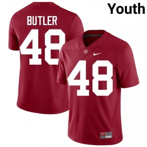 Crimson #48 Prince Butler Youth Embroidery Jersey | Roll Tide Limited High School Football Edition 72846315