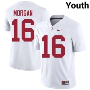 Red Morgan #16 White Youth Stitched Jersey | Official Roll Tide University Football Gear 58689253