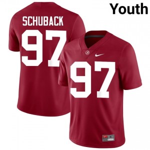 Crimson #97 Reid Schuback Youth Embroidery Jersey | Roll Tide Official University Football Edition 71780705