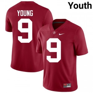 Crimson #9 Richard Young Youth Embroidery Jersey | Crimson Tide Fresh Player Football Edition 81363599