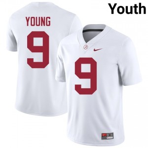 Richard Young #9 White Youth Stitched Jersey | Officially Licensed Alabama Crimson Tide High School Football Gear 46338990