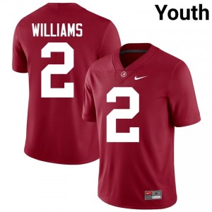 Crimson #2 Ryan Williams Youth Embroidery Jersey | Alabama Durable University Football Edition 20163949