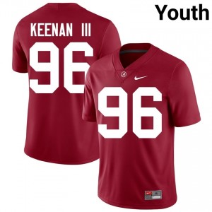 Crimson #96 Tim Keenan III Youth Embroidery Jersey | Roll Tide Classic Player Football Edition 47943444