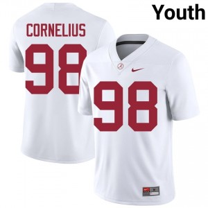 Tucker Cornelius #98 White Youth Stitched Jersey | Authentic Bama Player Football Gear 18692882