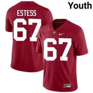 Crimson #67 Wade Estess Youth Embroidery Jersey | Roll Tide Essential NCAA Football Edition 64792000