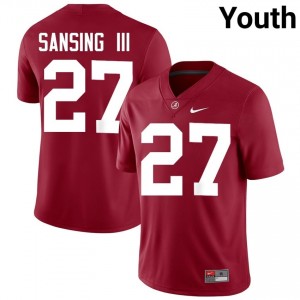Crimson #27 Walter Sansing III Youth Embroidery Jersey | Alabama Crimson Tide Exclusive College Football Edition 20759015