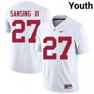 Walter Sansing III #27 White Youth Stitched Jersey | Pro Cut Alabama NCAA Football Gear 98586151