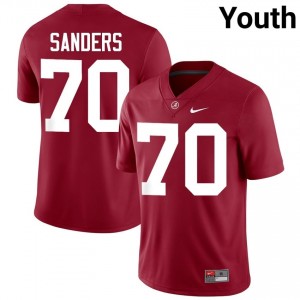 Crimson #70 William Sanders Youth Embroidery Jersey | Alabama Crimson Tide Moisture Wicking High School Football Edition 71163493