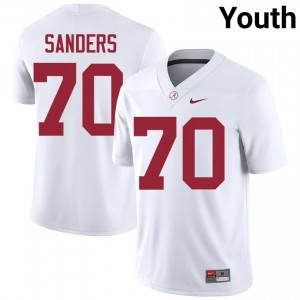 William Sanders #70 White Youth Stitched Jersey | Durable Alabama University Football Gear 68492568