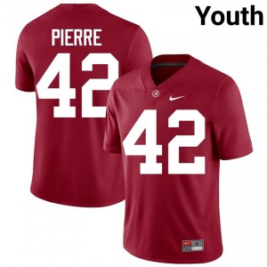 Crimson #42 Yhonzae Pierre Youth Embroidery Jersey | Alabama Alumni High School Football Edition 65303006
