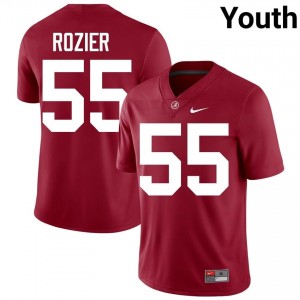Crimson #55 Alex Rozier Youth Embroidery Jersey | Alabama Alumni High School Football Edition 80186049