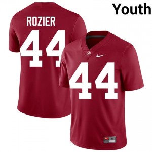 Crimson #44 Alex Rozier Youth Embroidery Jersey | Alabama Pro-Grade University Football Edition 99797493