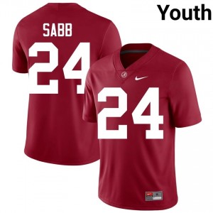 Crimson #24 Amari Sabb Youth Embroidery Jersey | Roll Tide Official University Football Edition 76189236