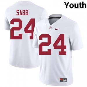 Amari Sabb #24 White Youth Stitched Jersey | Gameday Crimson Tide College Football Gear 60822325