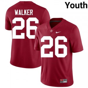 Crimson #26 Aubrey Walker Youth Embroidery Jersey | Crimson Tide Moisture Wicking High School Football Edition 53024091