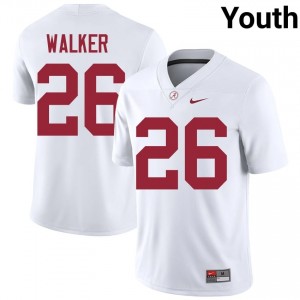 Aubrey Walker #26 White Youth Stitched Jersey | Durable Alabama Crimson Tide University Football Gear 32789162