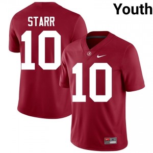 Crimson #10 Bart Starr Youth Embroidery Jersey | Crimson Tide Fresh Player Football Edition 76364807