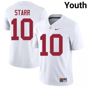 Bart Starr #10 White Youth Stitched Jersey | Officially Licensed Alabama Crimson Tide High School Football Gear 55070535