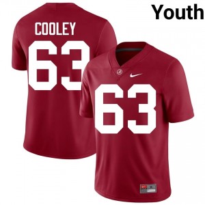 Crimson #63 Bryson Cooley Youth Embroidery Jersey | Alabama Crimson Tide Gameday College Football Edition 77673109