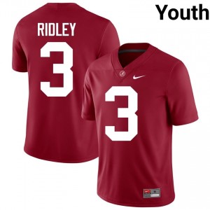 Crimson #3 Calvin Ridley Youth Embroidery Jersey | Alabama Crimson Tide Durable University Football Edition 30474457