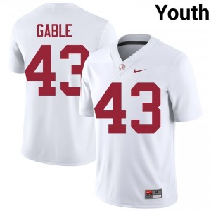 Camryn Gable #43 White Youth Stitched Jersey | Premium Crimson Tide NCAA Football Gear 77918363