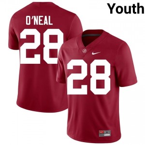 Crimson #28 Carmelo O'Neal Youth Embroidery Jersey | Alabama Alumni High School Football Edition 69674601