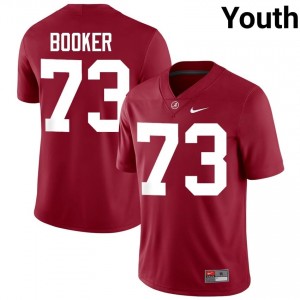 Crimson #73 Chris Booker Youth Embroidery Jersey | Crimson Tide Elite Thread University Football Edition 47593711